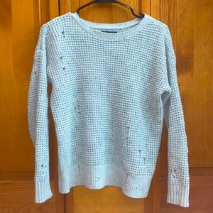 American Eagle Outfitters distressed blue sweater sweater- Extra small